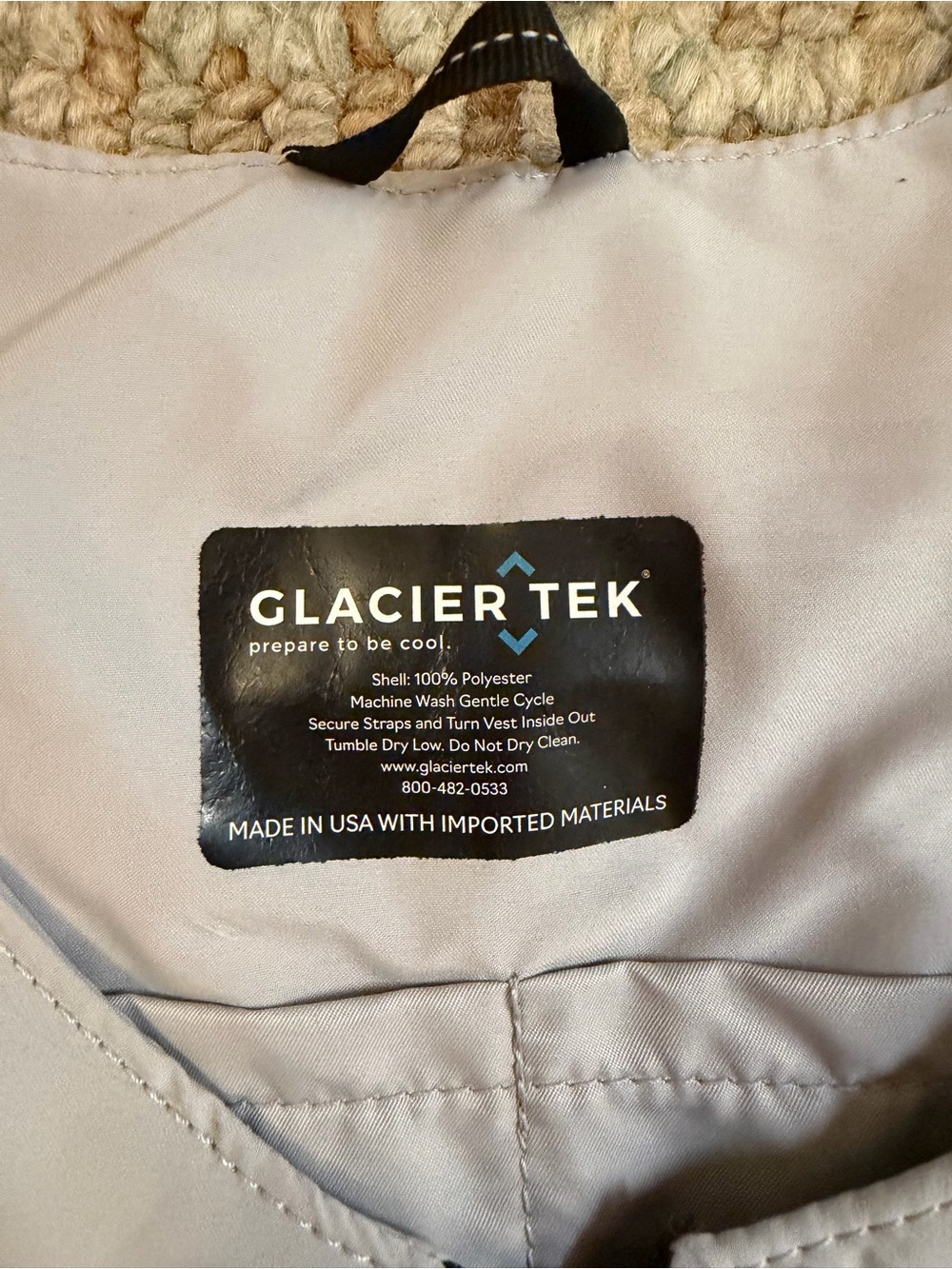 Glacier Tek Light Gray Cooling Vest with Cooling Packs - Picture 4 of 9